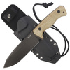 LionSteel T6B Natural Canvas Micarta Knife, Old Black CPM 3V by Molletta (T6B 3V CVN)