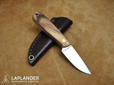 Brisa Necker 70 Flat knife - Olive - Leather scabbard