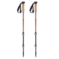 Alpinus - Monte Rosa trekking poles - brown and yellow