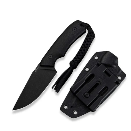 CIVIVI Gander Black Canvas Micarta, Black Stonewashed 14C28N by Matt Gentry (C24058B-2) knife