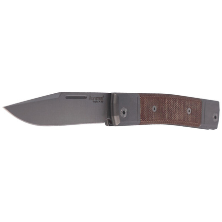 LionSteel bestMAN Natural Canvas Micarta Folding Knife, Clip Blade (BM1 CVN)
