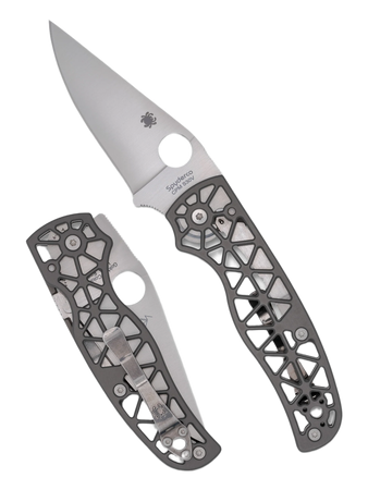 Spyderco Edgerati Gray Aluminum, Satin CPM S30V Folding Knife by Sal Glesser (C266ALP)