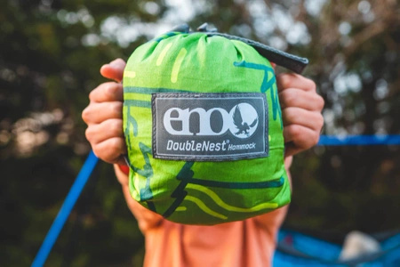 ENO DoubleNest PRINT Giving Back Hiking Hammock - Outside LNT/Charcoal