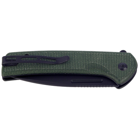 CIVIVI Conspirator Green Micarta Knife, Black Stonewashed (C21006-2)