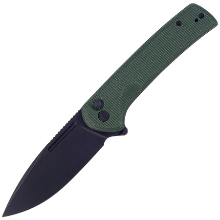 CIVIVI Conspirator Green Micarta Knife, Black Stonewashed (C21006-2)