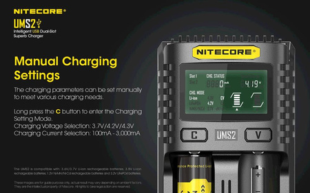 Battery charger - Nitecore UMS2