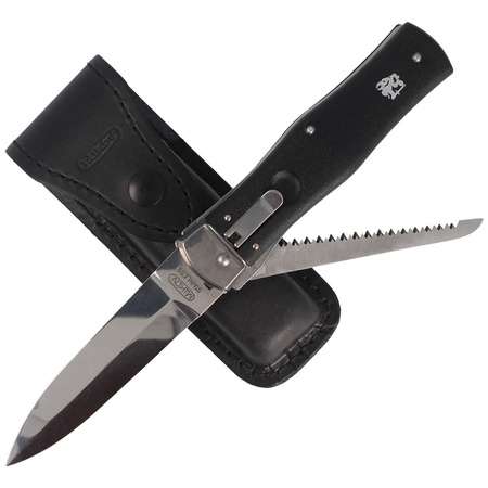 Mikov Predator ABS Black knife with Saw (241-NH-2/KP)