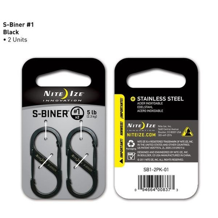 Nite Ize Carabiner - S-Biner #1 - 2 Pack- Black