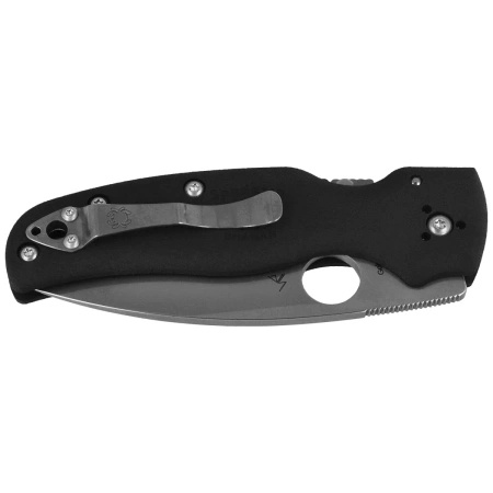 Spyderco Shaman Lightweight Black FRN, Satin CTS BD1N Folding Knife by Sal Glesser (C229PBK)