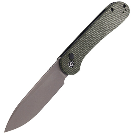 CIVIVI Button Lock Elementum Dark Green Micarta, Gray Stonewashed knife (C2103C)