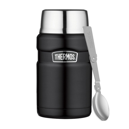 Thermos Style 0.71L dinner thermos with spoon and cup - matt black