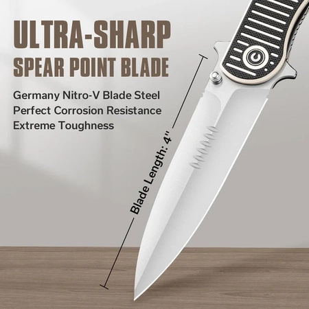 Civivi RS71 Ivory/Black G10 folding knife, Satin Nitro-V by Robert Saniscalchi (C23025-1)