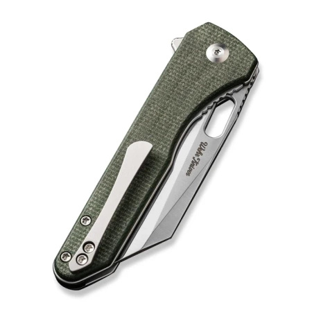 Civivi Nugz Green Canvas Micarta Folding Knife, Satin 14C28N by Matthew Wehrwein (C23060-2)