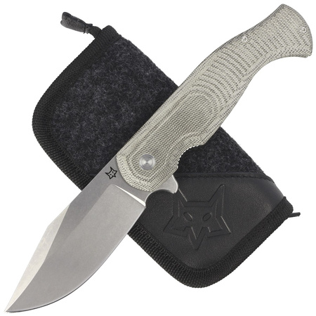 FOX Eastwood Tiger OD Green Canvas Micarta Folding Knife, Stonewashed D2 by Gudy Van Poppel (FX-524 G)