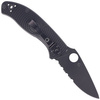 Spyderco Tenacious FRN Black, Black Blade Spyder Folding Knife (C122PSBBK)