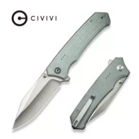 Civivi Tacticorix Gray Shredded G10 Folding Knife, Satin Nitro-V (C23055-3)