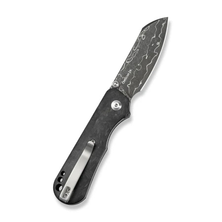 Civivi Crabby Shredded Carbon Fiber Folding Knife, Damascus by Ken Onion Jr. (C24055-DS1)