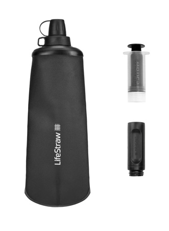 LifeStraw Peak Series Flex Squeeze Bottle 1L Water Filter - Dark Gray