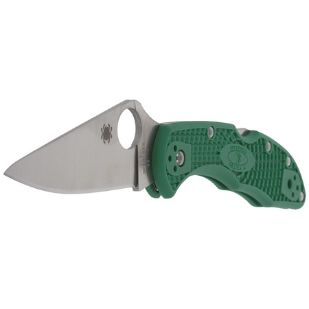 Spyderco Delica 4 FRN Green Flat Ground Plain Folding Knife (C11FPGR)