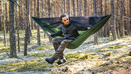 Lesovik Draka hammock with Sneka suspension - Treetop green