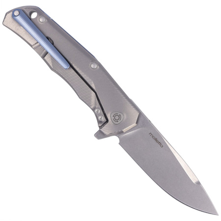 LionSteel T folding knife.R.E., Titanium, Stonewash M390 by Molletta (TRE BL)