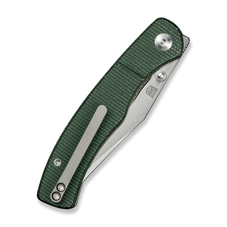 Civivi Clingman Green Canvas Micarta Folding Knife, Black Stonewashed Nitro-V by Taylor Martin Best Damn EDC (C23065-4)