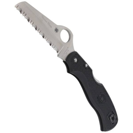 Spyderco Rescue 79mm Lightweight Black Spyder Knife - C45SBK