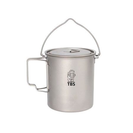 Titanium mug - Cauldron with lid - TBS Outdoor - 750 ml Titanium Pot