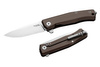 LionSteel Myto Earth Brown Aluminum, Stone Washed M390 Folding Knife by Molletta (MT01A ES)