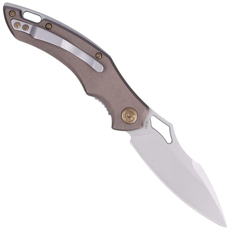 FoxEdge Sparrow Brown Anodized Aluminum Folding Knife, Sand Blasted by Denis Simonutti (FE-031)