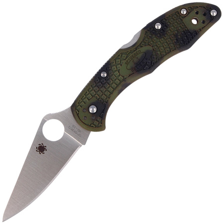 Spyderco Delica 4 FRN ZOME GREEN PLAIN folding knife (C11ZFPGR)