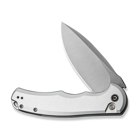Civivi Button Lock Praxis Silver Aluminum, Satin Nitro-V Folding Knife (C18026E-2)