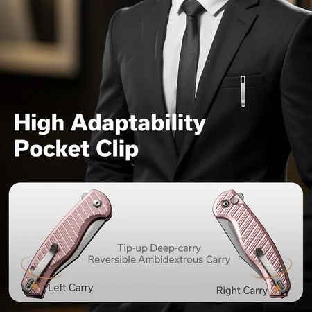 Civivi Stormhowl Light Pink Aluminum, Satin Nitro-V Folding Knife (C23040B-3)