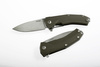 LionSteel KUR G10 Green, Stone Washed Blade Folding Knife (KUR GR)