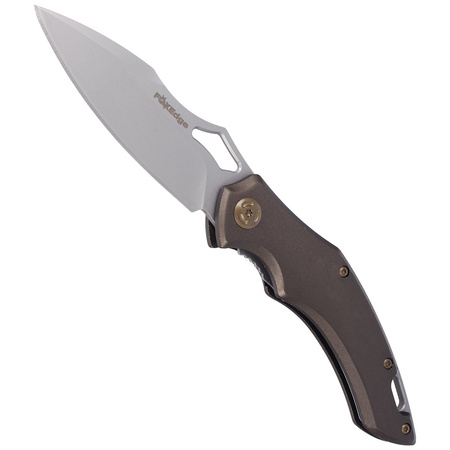 FoxEdge Sparrow Brown Anodized Aluminum Folding Knife, Sand Blasted by Denis Simonutti (FE-031)