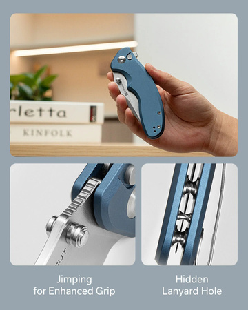 Sencut Cybrix Blue Aluminum, Satin 9Cr18MoV Folding Knife (S23098A-4)