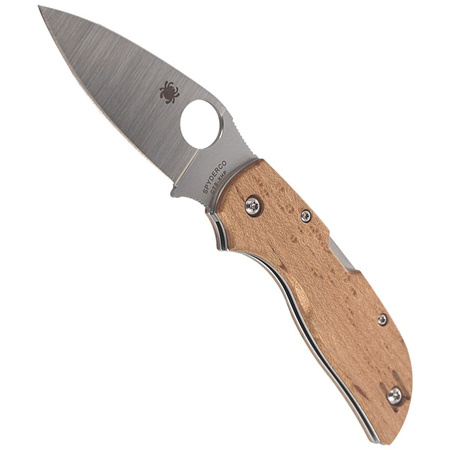 Spyderco Chaparral Bird Maple Plain Folding Knife (C152WDP)