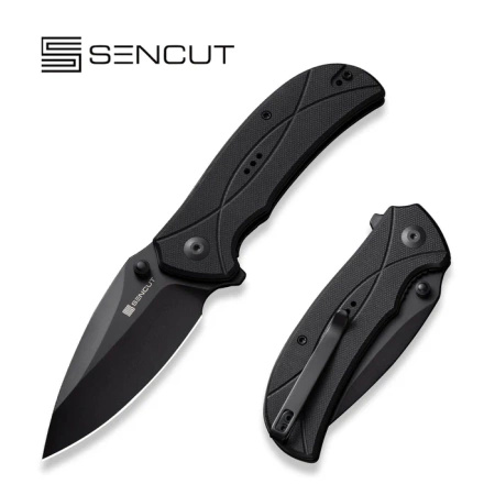 Sencut Hyrax Black G10 Folding Knife, Black 9Cr18MoV (S23097-1)