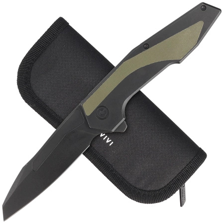 Civivi Knife Hypersonic Black, OD Green Steel With G10 Inlay, Black Stonewashed 14C28N by Gustavo T. Cecchini (C22011-1)