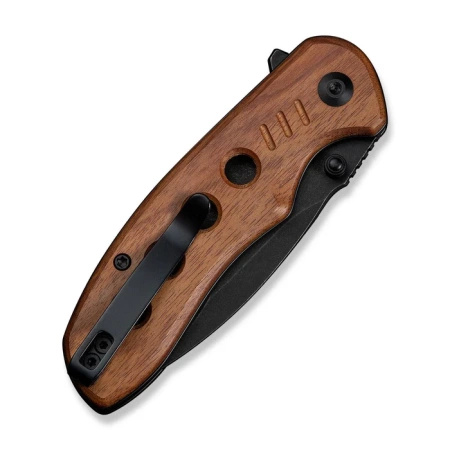 Civivi Triptych Guibourtia Wood Folding Knife, Black Stonewashed 14C28N (C23085B-3)