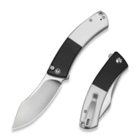 Civivi Outlaw Muk Black-White G10 Folding Knife, Satin 14C28N by Trey Sprinkle (C24079-4)