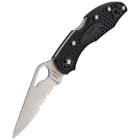 Spyderco Byrd Meadowlark 2 FRN Black Combination Folding Knife (BY04PSBK2)