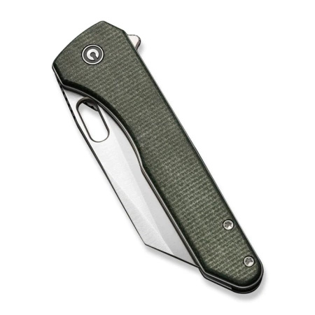 Civivi Nugz Green Canvas Micarta Folding Knife, Satin 14C28N by Matthew Wehrwein (C23060-2)