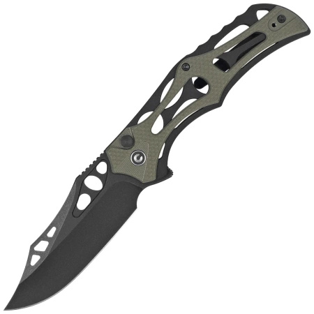 Civivi Biophase Black Aluminum / OD Green G10, Black Stonewashed Nitro-V Folding Knife (C23083C-2)