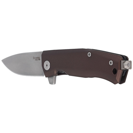 LionSteel Myto Earth Brown Aluminum, Stone Washed M390 Folding Knife by Molletta (MT01A ES)