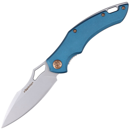 FoxEdge Sparrow Blue Anodized Aluminum Folding Knife, Sand Blasted by Denis Simonutti (FE-030)