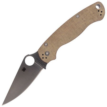 Spyderco Para Military 2 CPM Cru-Wear Folding Knife, Brown Micarta (C81MPCW2)