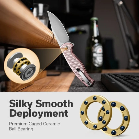 Civivi Stormhowl Light Pink Aluminum, Satin Nitro-V Folding Knife (C23040B-3)