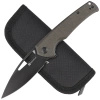 Sencut Mims Dark Green Canvas Micarta Folding Knife, Black Stonewashed 9Cr18MoV (S21013-3)