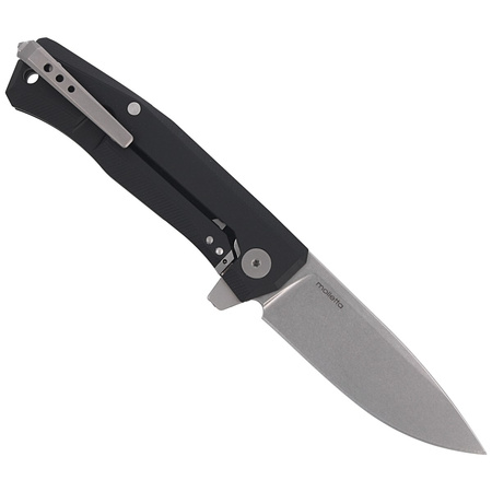 LionSteel Myto Black Aluminum Folding Knife, Stonewashed (MT01A BS)